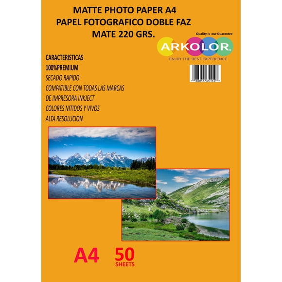 Papel Fotográfico Doble Faz Mate 220 Gramos A4