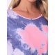 thumbnail image 5 of INSPIRE CHIC Conjunto de Pijama de Mujer con Tinte de Corbata Cuello en V Manga Corta Pantalones Capri Conjunto de Salón con Bolsillos XL Púrpura, 5 of 6