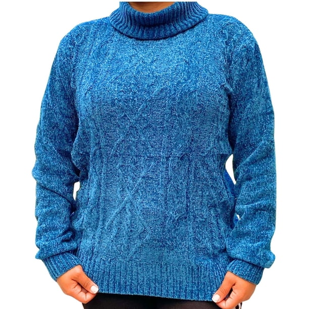 Sweater Mujer Cuello Alto Chenil Otoño Invierno Colores 611
