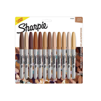 Genérico - Set De 12 Marcadores Sharpie Punta Fina, Multicolor