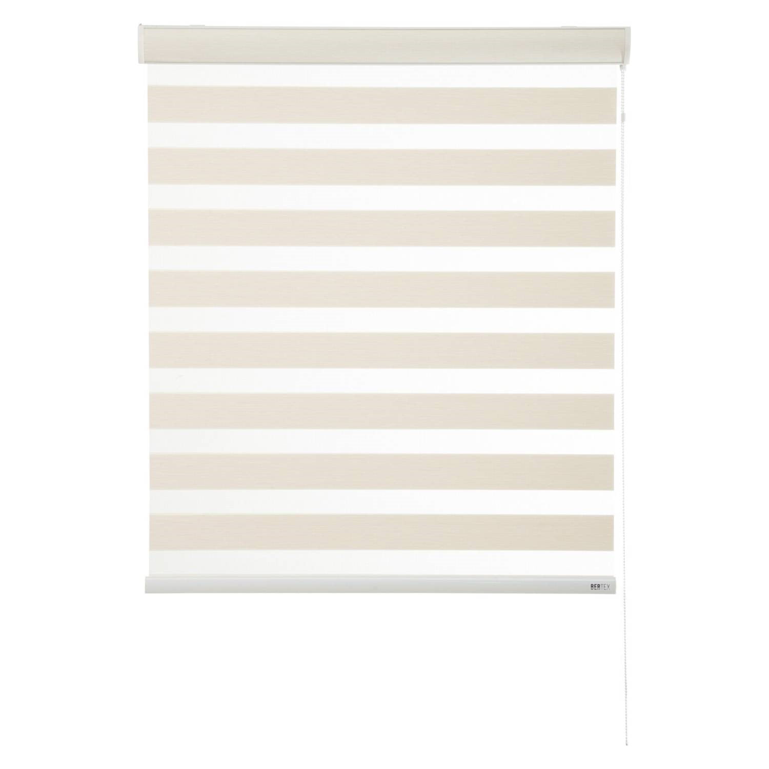 Bertex - Cortina Roller Duo Traslúcido Crema, Alto Ajustable Máximo De 170 Cm X Ancho A Elección Para Sala, Living, Oficina O Escritorio (160 Cm De Ancho X 170 Cm De Alto)