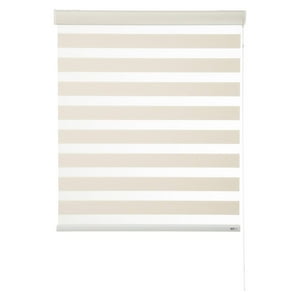 Bertex - Cortina Roller Duo Traslúcido Crema 170 Cm De Alto X Ancho A Elección Para Sala, Living, Oficina O Escritorio (110 Cm De Ancho X 170 Cm De Alto)