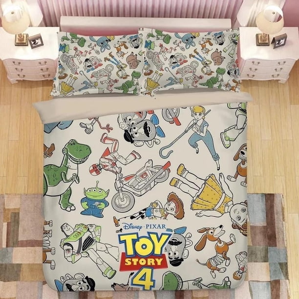 Disney Pixar Toy Story Pattern Quilt Duvet Cover Set Bedclothes Queen3-Piece Bedding Set