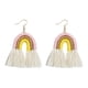 thumbnail image 4 of Pendientes Colgantes Con Forma De Arco Iris Con Flecos Y Borlas De Joyería De Moda Amarillo, 4 of 5