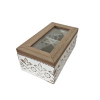 Oem - Caja De Té Mediana De Madera 2 Espacios Diseño Victoriano