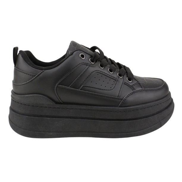 Zapatilla New Walk Plataforma Alta Negra