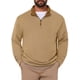 thumbnail image 1 of Suéter de Hombre INSPIRE CHIC con Cremallera de un Cuarto y Cuello Simulado Polo Casual XL Caqui, 1 of 5