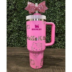 Zealous Nutrition - Vaso Térmico Stanley De Hello Kitty 1,2Lts | Botella De Agua Rosa Peonia - Personalizado Con Grabado Láser Completo