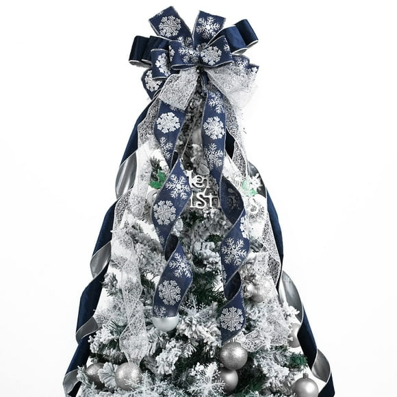 Cinta de terciopelo azul marino MEEDEE para adornar el árbol de Navidad