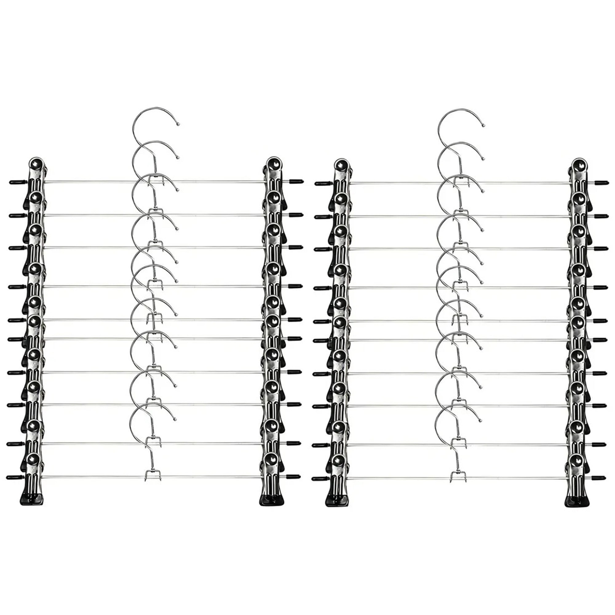 Genérica - 30pcs Gancho Para Ropa Pantalon De Metal Cromado Con Pinzas 30pzas