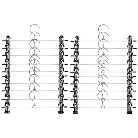 Genérica - 30Pcs Gancho Para Ropa Pantalon De Metal Cromado Con Pinzas 30Pzas