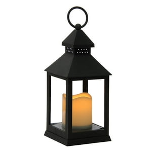 Vgo - Fanal Pl C/ Vela Led 24X10X10 Cm. Negro