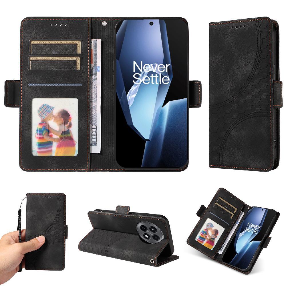 Carcasa Foxdock Oneplus 13R 5G De Cuero Pu, Diseño Acolchado Clásico, Protección Contra Caídas Y Rayones