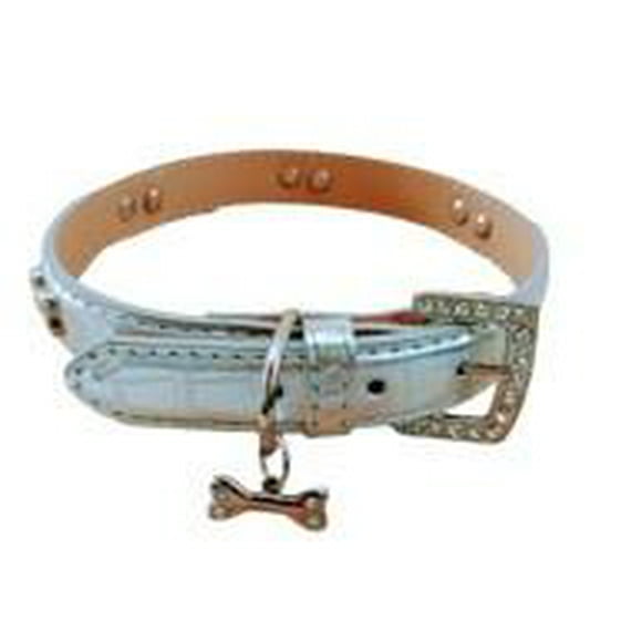 Collar Para Perros O Gatos Hueso Plata M