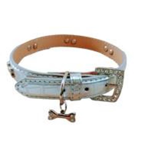 Genérico - Collar Para Perros O Gatos Hueso Plata M