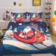 thumbnail image 2 of Cartoon Snow Christmas Tree Santa Claus Reindeer Quilt Duvet Cover Set3-Piece Bedding Set, 2 of 5