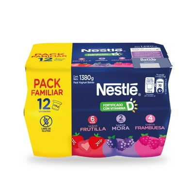 Yoghurt Batido Sabor Mix Berries Multipack Pote 12 Un X 115 G Nestlé