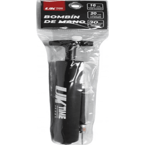 Genérico - Bombin De Mano Inflador Manual Uk Time Sport 8 Pulgadas Color Negro