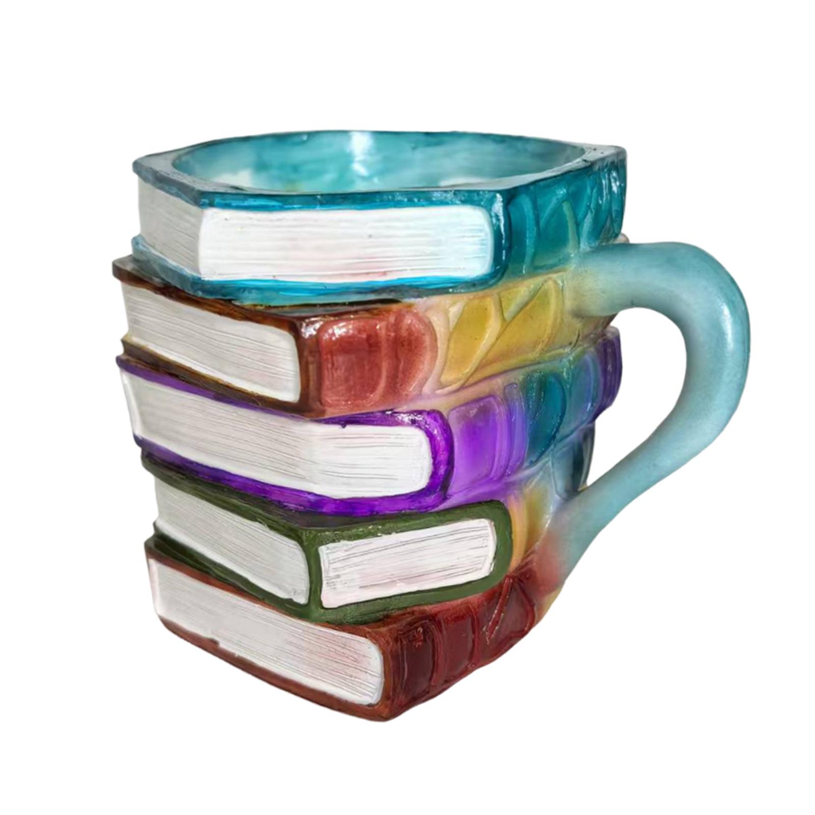 Bothyi - Taza De Libro Pintado, Novedosa Taza De Café Con Libros Pintados En 3D, Estilo Apilable Único A