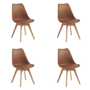Javimate - Pack 4 Sillas De Comedor Tulip Café