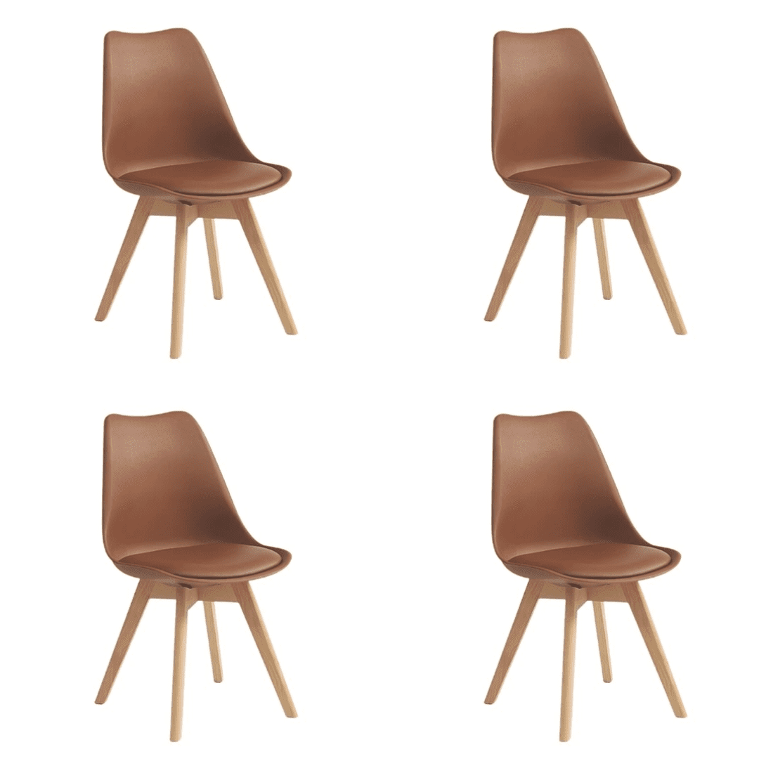 Javimate - Pack 4 Sillas De Comedor Tulip Café