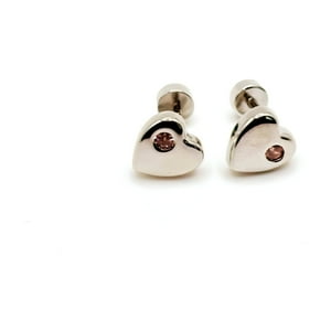 Tiana Joyas - Aros De Corazón Con Circón De Plata 925