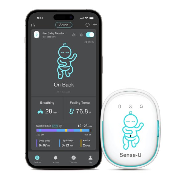 Monitor de Respiración y Sueño para Bebé Sense-U Pro con Alertas por Vibración