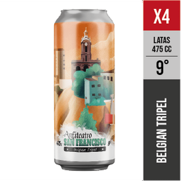 Pack x04 San Francisco, 9° (Belgian Tripel) - Cerveza artesanal Valparaiso - 475 mL