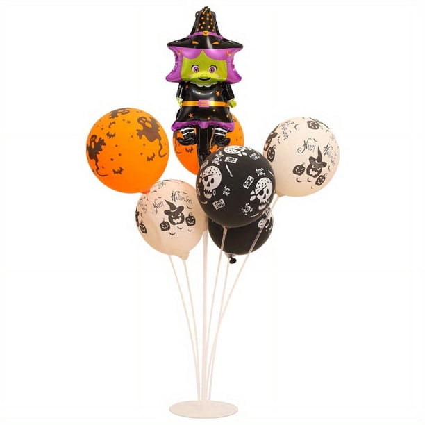 Set, Halloween 27.56inch Table Floating Balloon Set Latex Aluminum Foil Scene Arrangement Festival Dress Up New, Halloween Photo Prop, Halloween Party Anniversary Party Scene Decor Arrangement, Room D