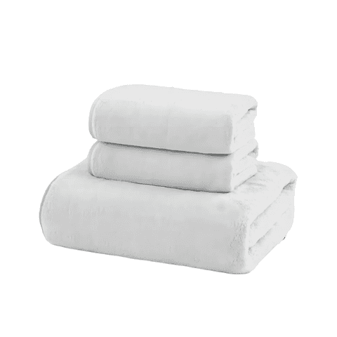 Genérico - Set 3 Toallas Cara, Manos Y Cuerpo Color Blanco Liso