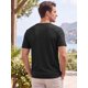 thumbnail image 3 of INSPIRE CHIC Camiseta de Hombre de Waffle de Manga Corta Ligera para Verano Talla S Negro, 3 of 5