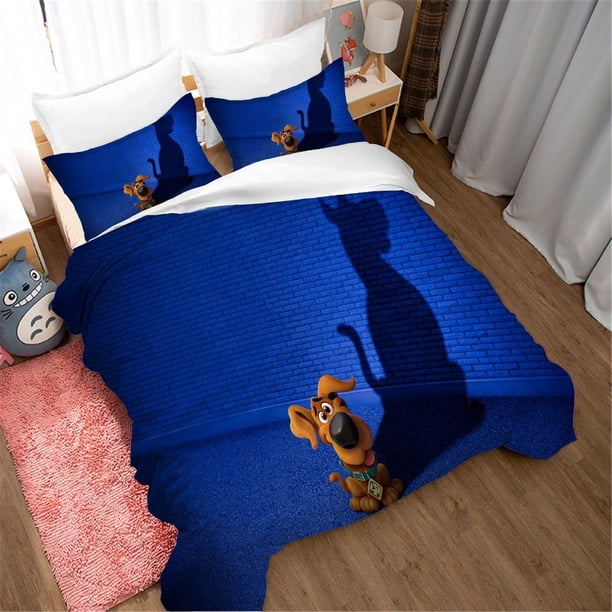 Dog Pattern Blue Quilt Cover Set Duvet Cover Bedding Pillowcases3-Piece Bedding Set (1 Duvet Cover + 2 Pillow Shams)