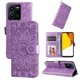 thumbnail image 1 of Funda tipo cartera FOXDOCK para Vivo Y35 4G , diseño girasol en relieve, cuero PU, cierre magnético, soporte y tarjetero, 1 of 5