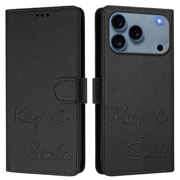 Funda Cartera para iPhone 17 Pro Max con Bloqueo RFID, Cierre Magnético y Ranuras Tarjetas Negro