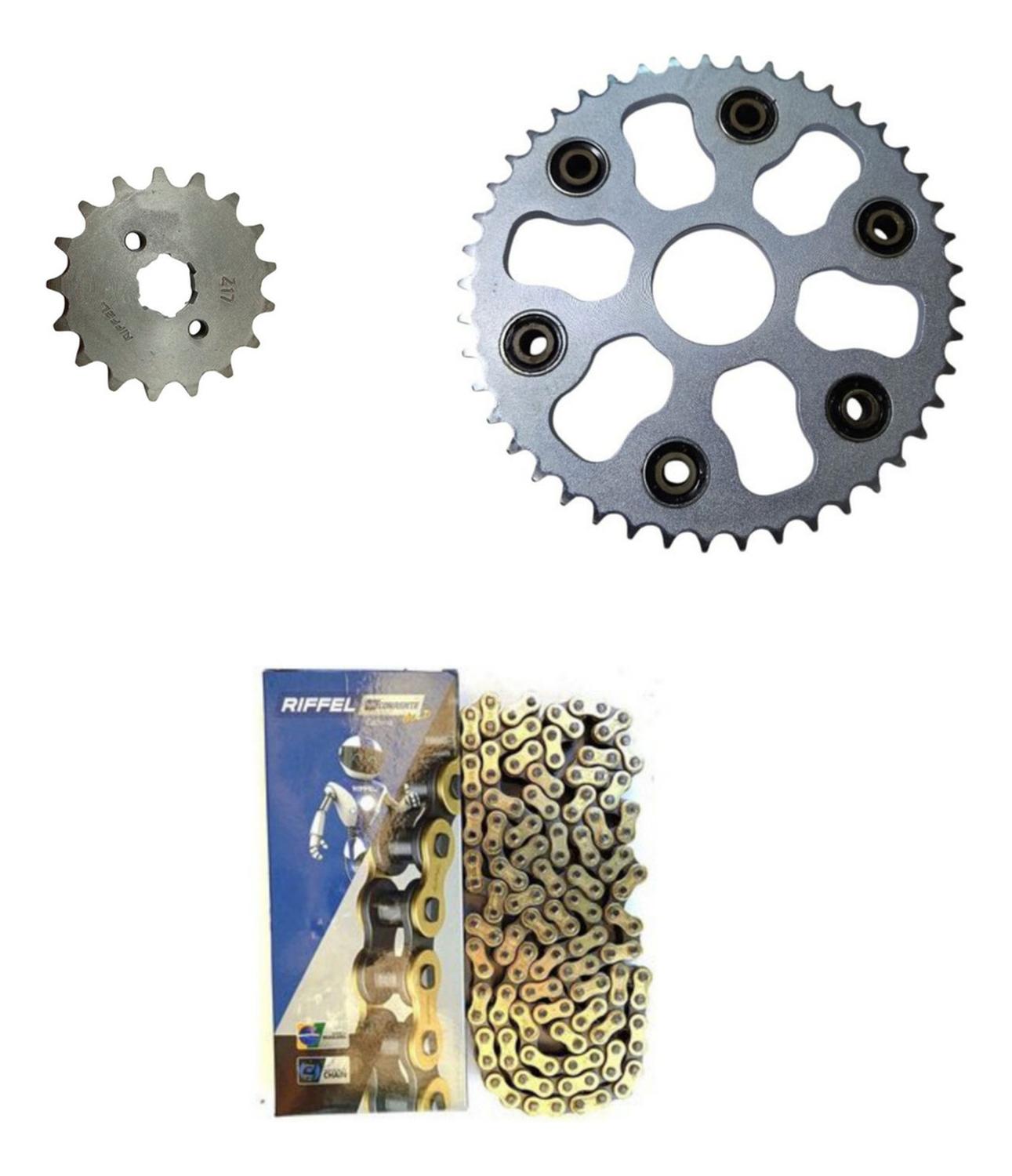 Riffel - Kit Transmision Moto Motorrad Xmm 250 Con Cadena Dorada