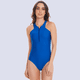 thumbnail image 5 of Traje De Baño Reversible Halter Green Blue Control Abdomen Chamela, 5 of 10
