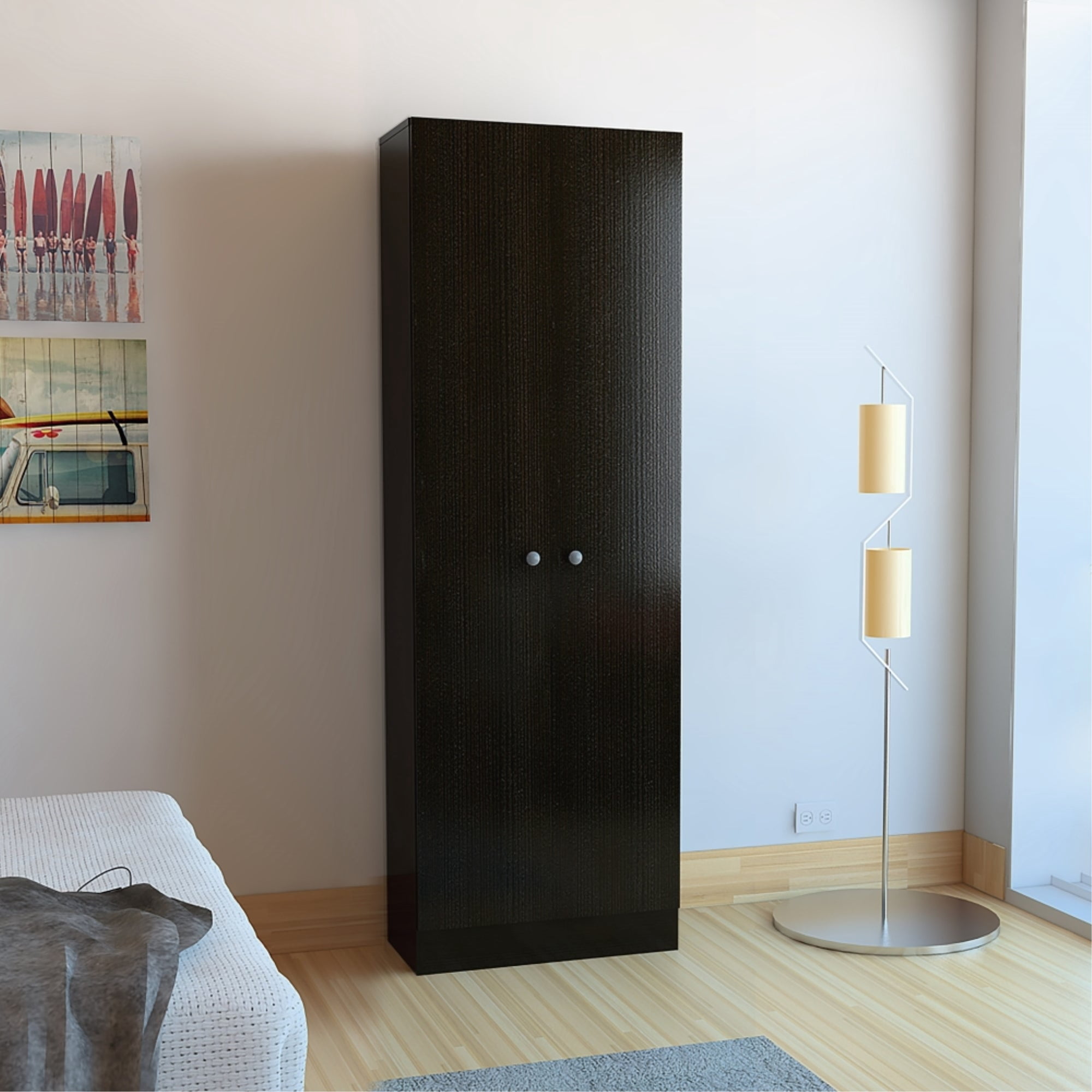 Tuhome - Closet 2 Puertas Home Wengue 180x60x30 Cm