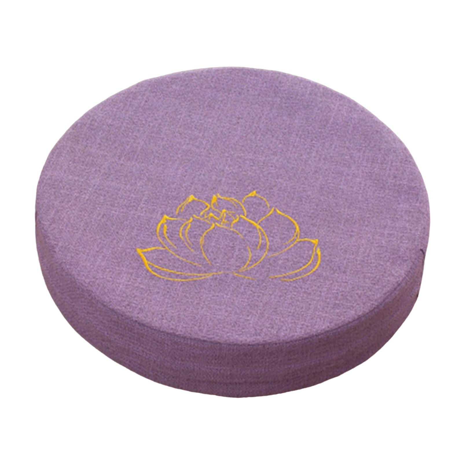 Ioensy - Cojín De Meditación Redondo De 40 Cm De Diámetro Con Asiento De Funda Extraíble Para Interior Violeta Claro De 6 Cm