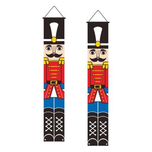 Bothyi - Bandera De Navidad Bandera De Puerta Pareado De Letrero De Porche De Navidad Para Pared De Cerca Estilo De Año Nuevo F