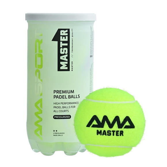 Pelotas de pádel AMA SPORT Master amarillas, paquete de 2