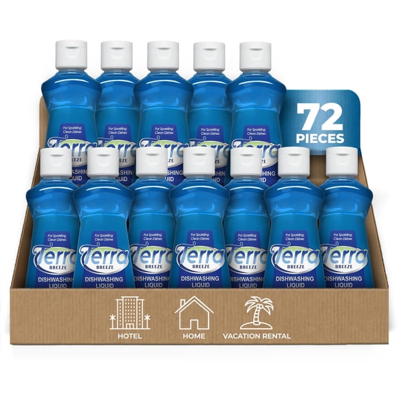 Detergente para platos Terra Breeze 72×3.5 oz (100 ml) tamaño viaje a granel