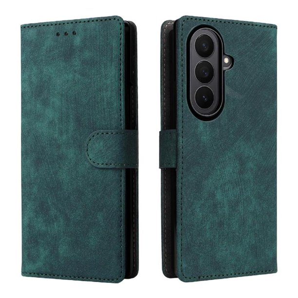 Funda Billetera para Samsung Galaxy Z Fold 7 con Soporte - Cartera de Cuero con Ranuras Verde