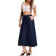 thumbnail image 2 of INSPIRE CHIC Falda de Jean para Mujer Cintura Elástica Casual Línea A Maxi Faldas de Mezclilla con Bolsillos 2XL Azul Oscuro, 2 of 6