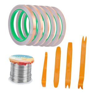 Magideal - Kit Para Vidrieras, 6 Tamaños, Cintas De Lámina De Cobre, 4 Raspadores, Kit Para Principiantes, Manual Fácil, Accesorios Para Vidrieras Para Bricolaje