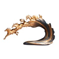 Magideal - Estatua Decorativa De Caballos, Escultura De Animal, Figurita De Escritorio, Adorno De Caballo Para Librería, Decoración Artesanal Para Dormitorio, Re
