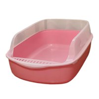 Ioensy - Caja De Arena Para Gatos, Orinal, Caja De Arena Para Gatos, Para Gatos Medianos Y Grandes, Conejos, Animales Pequeños, Rosa