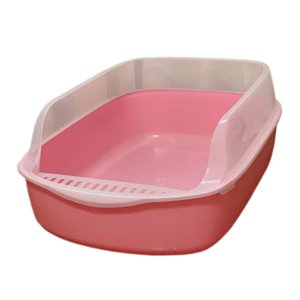 Ioensy - Caja De Arena Para Gatos, Orinal, Caja De Arena Para Gatos, Para Gatos Medianos Y Grandes, Conejos, Animales Pequeños, Rosa