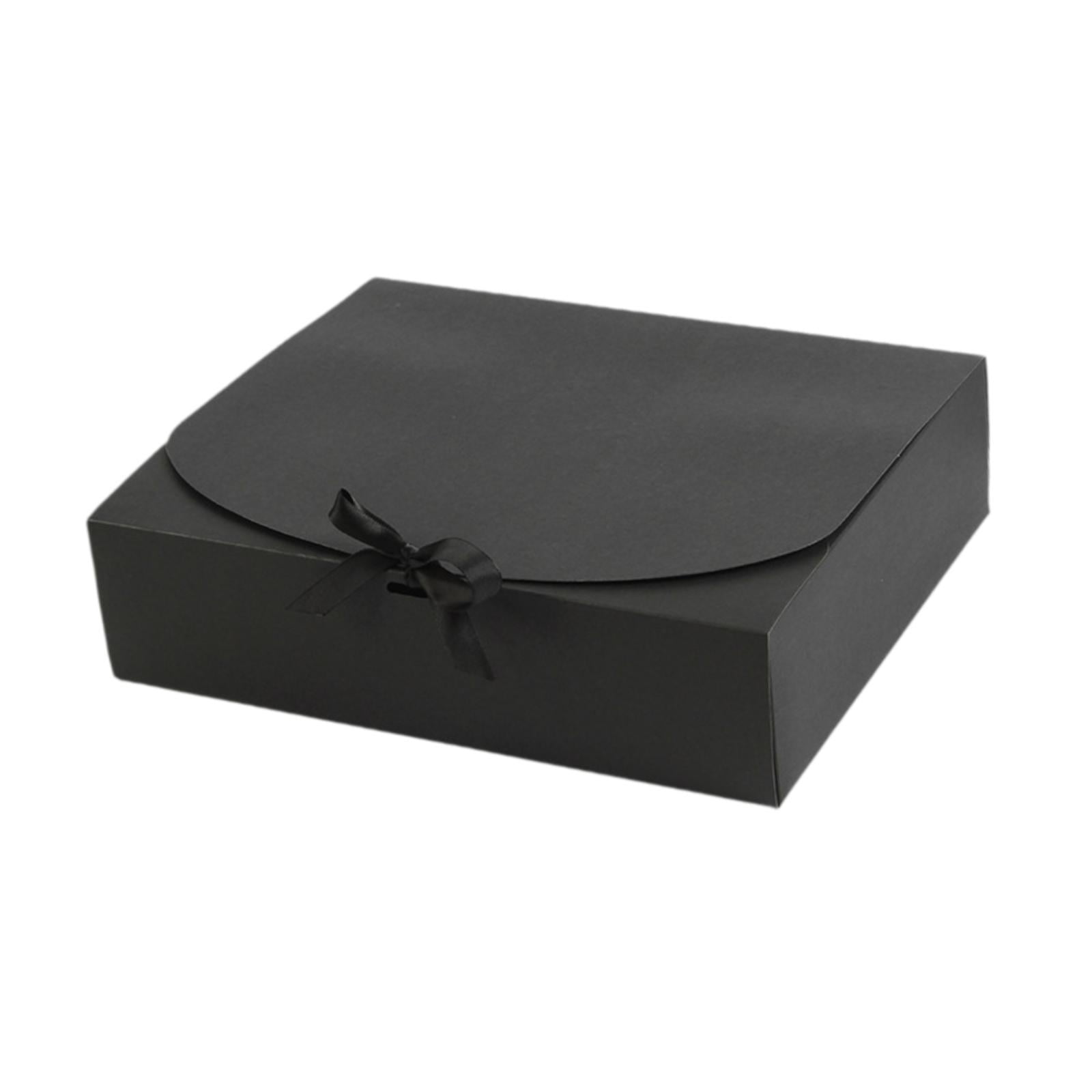 Magideal - Caja De Regalo Con Tapa, Caja De Regalo Para Dama De Honor, Caja De Regalo De Papel Rectangular Para Baby Shower, Día De San Valentín, Día De La Madre Negro