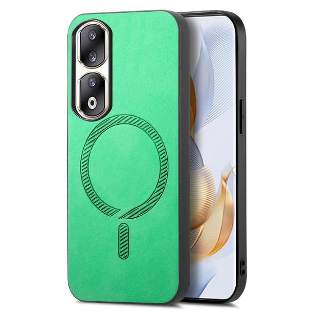 Magnetic Slim Case for Honor 90 Pro 5G with Camera Guard & Anti-Scratch Back Green