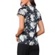 thumbnail image 3 of INSPIRE CHIC Blusas de Trabajo de Satén para Mujeres con Manga Corta Vintage Floral Blusa Casual de Negocios S Azul Oscuro, 3 of 6
